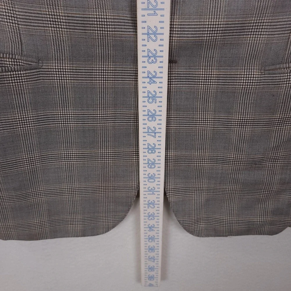 Trussini Blazer Mens 58 Gray Glen Plaid Wool Sport Coat Loro Piana Italy